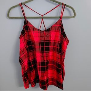 Plaid Red Tank Top